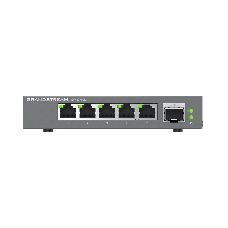 GWN7700M Switches de red Multi-Gigabit de 2.5G No Administrable / 5 Puertos RJ45 de 100/1000/2500Mbps / 1 puerto de fibra SFP+