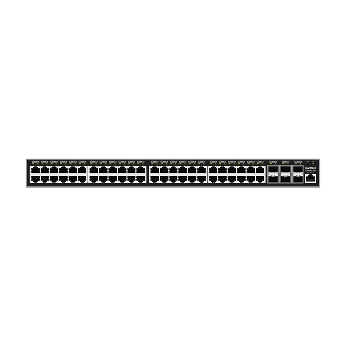 Switch Gigabit Administrable / 48 puertos 10/100/1000 Mbps + 6 Puertos SFP+ / Compatible con GWN Cloud.