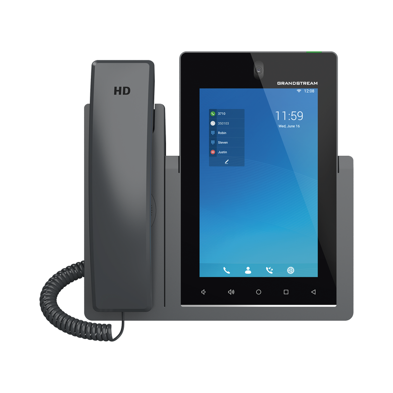 GXV3470 Teléfono IP Android 11, 16 líneas SIP con 16 cuentas, pantalla táctil  7, puertos Gigabit, Wi-Fi, Bluetooth, PoE, codec Opus, IPV4/IPV6 con gestión en la nube GDMS