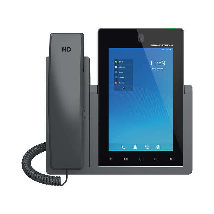 Teléfono IP Android 11, 16 líneas SIP con 16 cuentas, pantalla táctil 7, puertos Gigabit, Wi-Fi, Bluetooth, PoE, codec Opus, IPV4/IPV6 con gestión en la nube GDMS