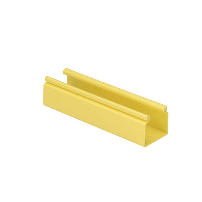 Canaleta FiberRunner? 2X2 sin Tapa, de PVC Rígido, Con Orificios de Montaje, Color Amarillo, 1.8 m de Largo