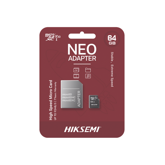 Memoria microSD con Adaptador Ideal para Celular o Tablet / 64 GB / Multipropósito