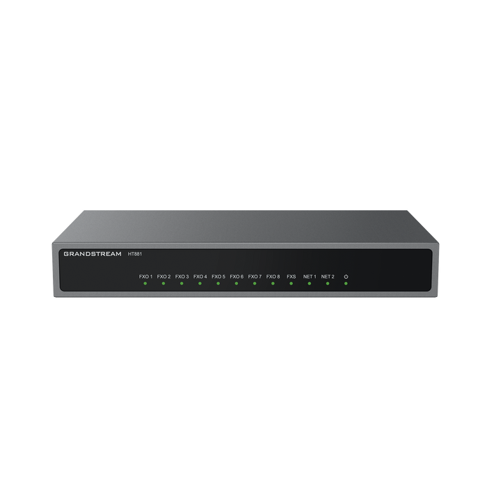 Gateway Analógico 8 FXO (Conectar Lineas Analógicas) / 3 Perfiles SIP / 1 Puerto FXS / NAT de Alto Rendimiento / Soporte Lifeline / Fax T.38 / Cifrado AES / Failover SIP / Conferencia de Voz 3 Vías