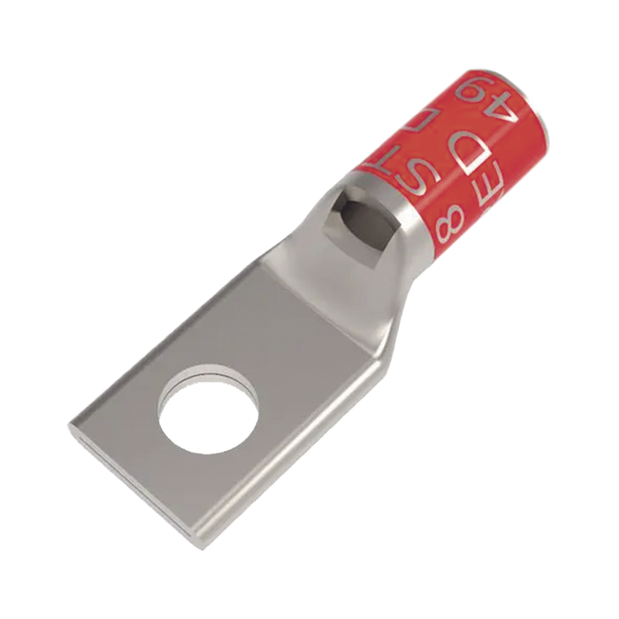 Zapata Terminal de Compresión BURNDY Cañón Corto para Tornillo de 5/16 y Calibre 8 AWG.