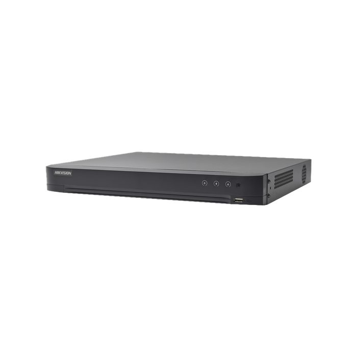 (Audio Bidireccional) DVR 32 Canales TurboHD + 8 Canales IP / 5 Megapixel Lite - 3K Lite / Acusense / Reconocimiento Facial / Audio por Coaxitron / 2 Bahías de Disco Duro / H.265+ / Salida de Video en Full HD