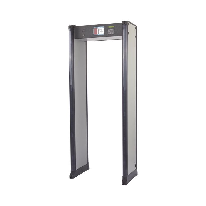 Arco Detector de Metales de 6 Zonas con Anclaje para Fijarse al Piso. Incluye Sensor IR para evitar falsas Alarmas / Certificado por la Administración Federal de Aviación de EE. UU. (FAA)