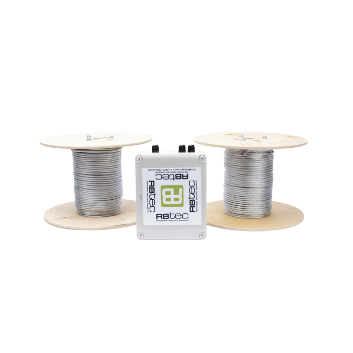 Kit de Cable Sensor Perimetral Para Cercas Ciclonicas IRONCLAD/ 305 METROS / 2 ZONAS; 152 METROS POR ZONA / Sin Falsas Alarmas por Viento / TODO Incluido TARJETA LPU400/ Calibración por Software