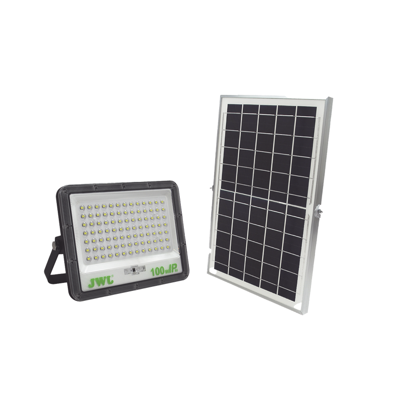 JLRE-SOL-01-100N Reflector de  100 W con Panel Solar /  Batería 3.2  V CD / T.C.C. 6 500 K / IP65.
