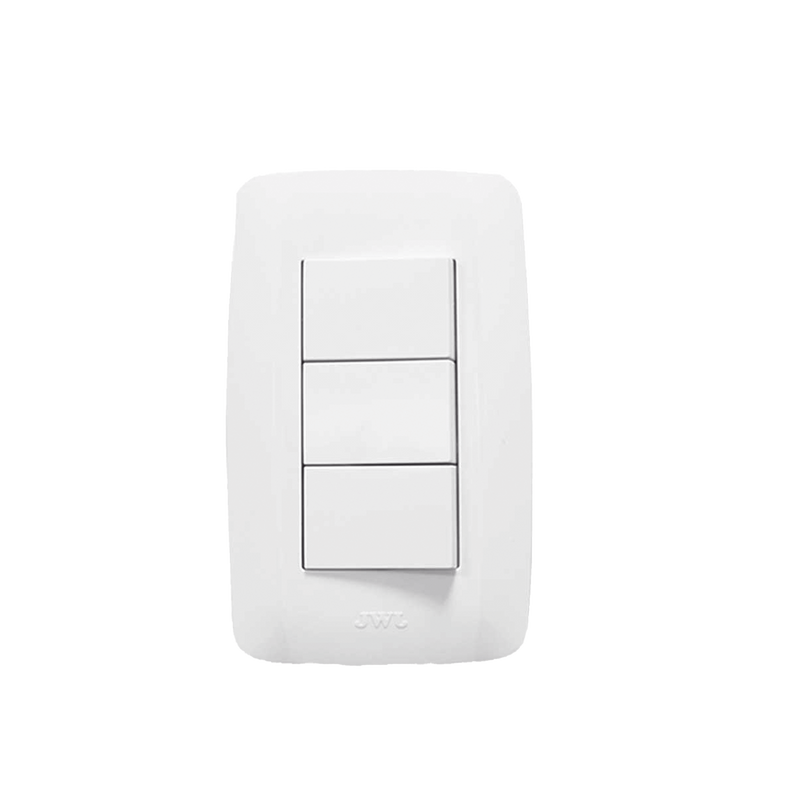 JTL-C7309 Apagador Triple Sencillo de 10 A/ 127 V CA ~ 60 Hz / Color Blanco.