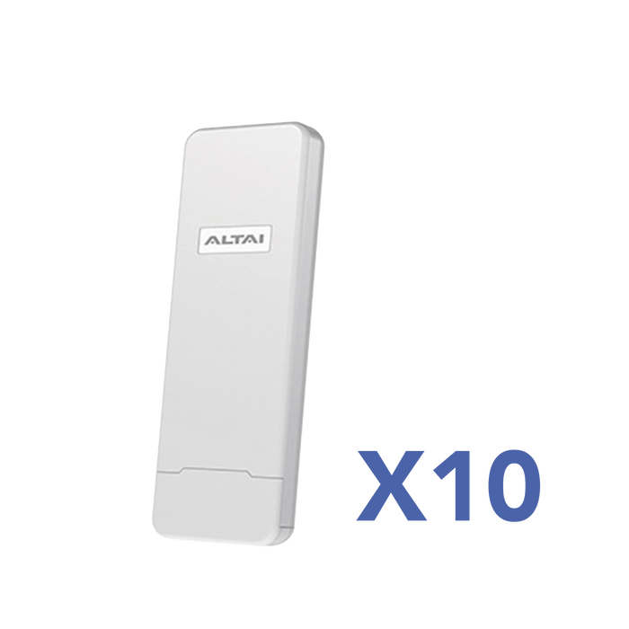 Paquete de 10 Puntos de Acceso C1N Super Wi-Fi, PTP y PTMP en 2.4 GHz , Con Antena Integrada Sectorial de 70°, Hasta 300 m de Cobertura, Antena de 10 dBi, Soporta Fichas-Vouchers. Administración en Nube Gratis con INSIGHTS