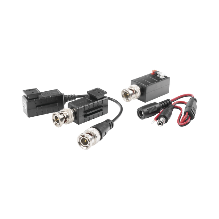Kit de TRANSCEPTORES DE VIDEO DE LARGO ALCANCE / 320 Metros / Resolución 720P y 1080P / Cat 5e/6 / Compatible con cámaras HD-TVI/CVI/AHD/CVBS / Alimente solo el Receptor / Protección Interconstruida contra sobretensión.