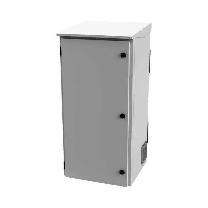 Gabinete de Exterior con Rack de 19 de 24U con Ventiladores y Termostato, Se envía el Gabinete Armado (Montaje a poste o torre se vende por separado).