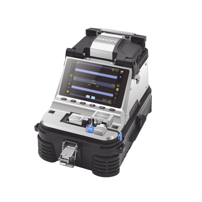Fusionadora de Fibra Óptica MultiModo y MonoModo / 6 motores / Alineación por Núcleo / OPM + VFL / Cleaver Eléctrico de Gran Precisión / Capacitación Remota Gratuita