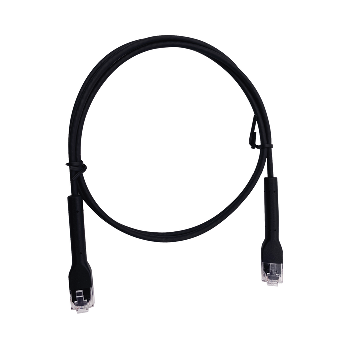 Mini Patch Cord Cat6 Ultra Slim 3 m Negro ? Ahorra Espacio sin Organizadores, con Bota Flexible
