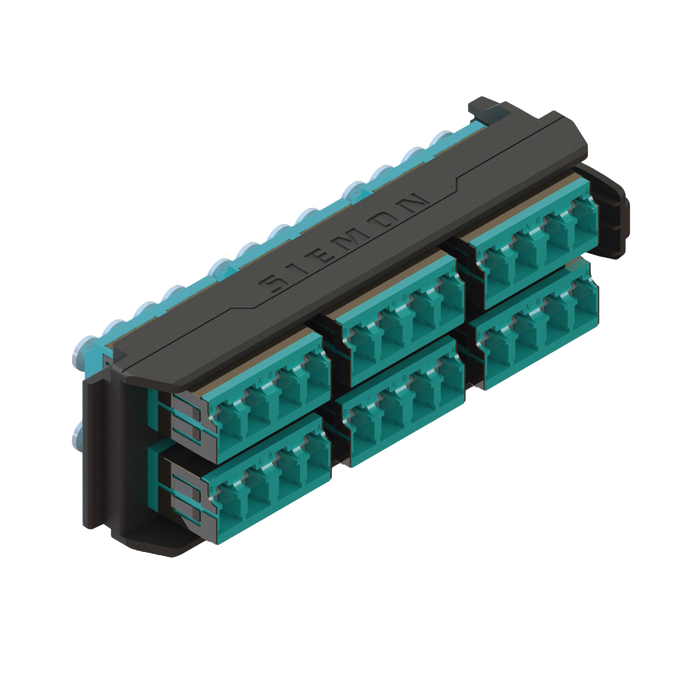 Placa Acopladora LightVerse, 12 Conectores Dúplex LC/UPC, Acepta hasta 24 fibras Multimodo OM3 y OM4 (No Shuttered)