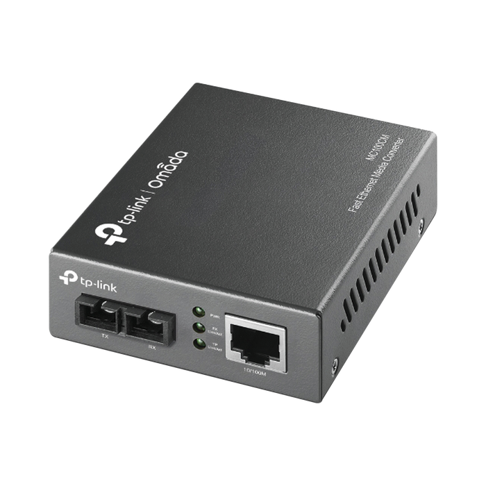 Convertidor Fibra Óptica Multimodo / 1 Puerto RJ45 10/100 Mbps / Puerto Fibra Óptica SC 100 Mbps / Hasta 2 Km / Plug and Play