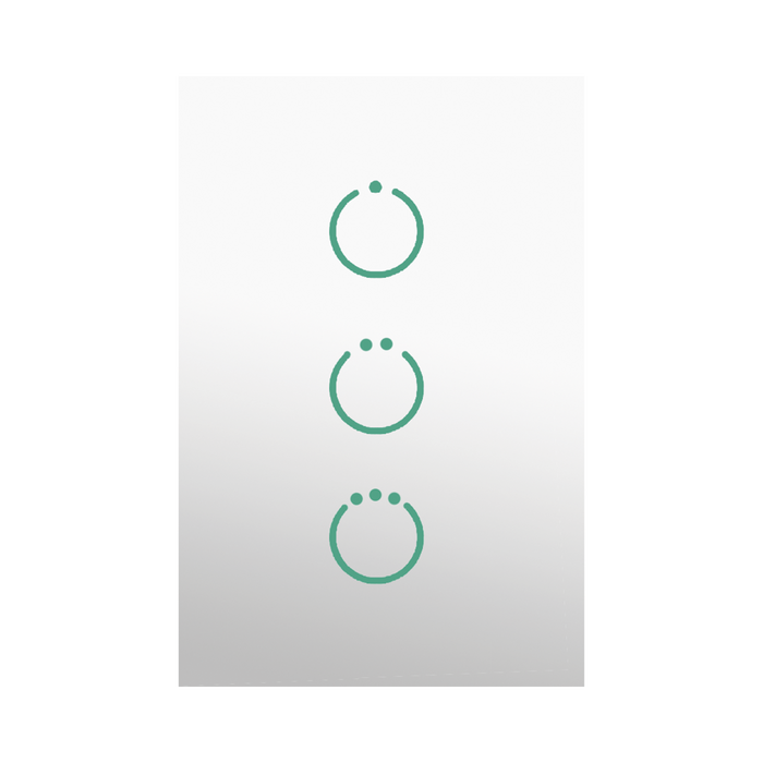 (ZWAVE) Interruptor On/Off panel táctil touch inalámbrico Zwave Plus 3 botones. Compatible con Hubitat HC8, Álula M2M, otro
