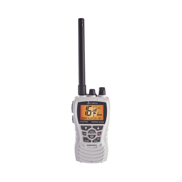 Radio portátil marino, flotante y sumergible con función de eliminación de agua de la bocina mediante vibración, potencia de RF de 6 Watts.