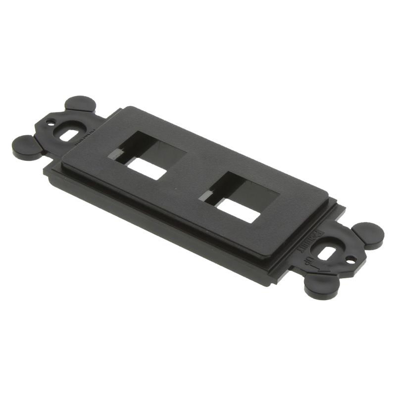 NK2RMFBL Marco de Módulo Dúplex, Para Placas Frontales Estándar GFCI, Acepta 2 Módulos Keystone, Color Negro