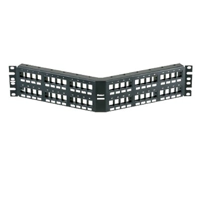 NKPPA48FMY Panel de Parcheo Modular Keystone (Sin Conectores), Angulado, de 48 Puertos, 2UR