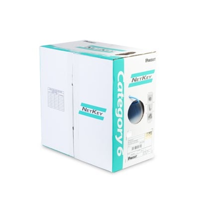 NUR6C04IG-C Bobina de Cable UTP de 305 m. de Cobre, NetKey, Gris Claro, Categoría 6 (24 AWG), 1000Mbps,  Riser (CMR), de 4 pares