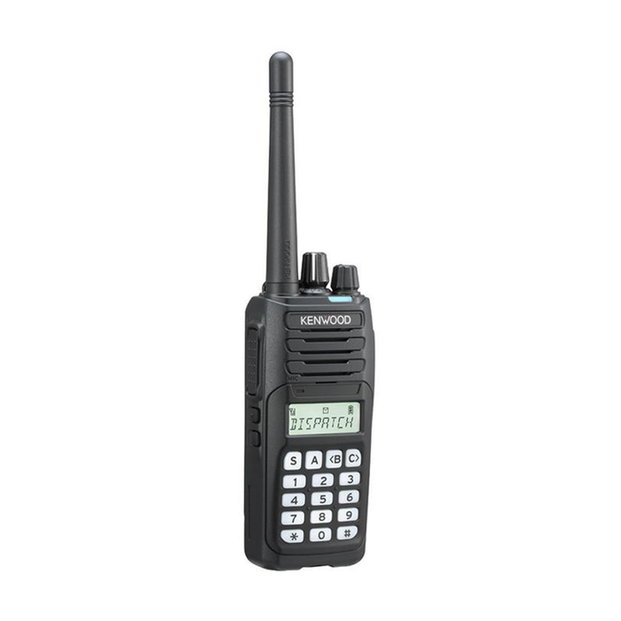 Radio portátil UHF 400-470 MHz, Digital DMR-Analógico, DTMF, IP67, 5 Watts, 260 Canales, Roaming, Encriptación, GPS*, Inc. antena, batería, cargador y clip