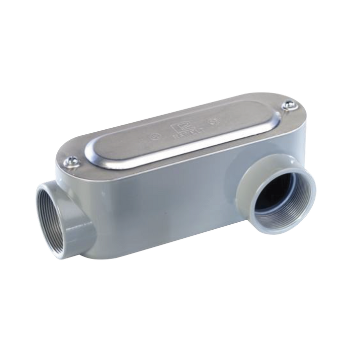 Caja Oval Roscada tipo LL de 1 1/2 (38.1 mm) / Incluye tapa y tornillos.
