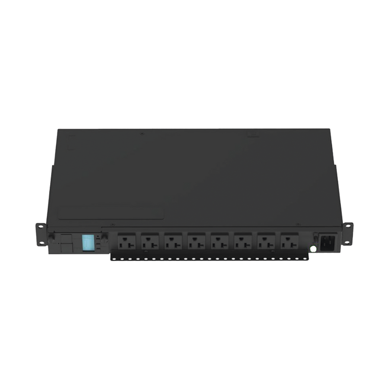 PDU Monitoreable (MI) para Distribución de Energía, Enchufe de Entrada NEMA 5-15P, Con 8 Salidas 5-20R, Horizontal 19in, 120 Vca, 15 Amp, 1UR
