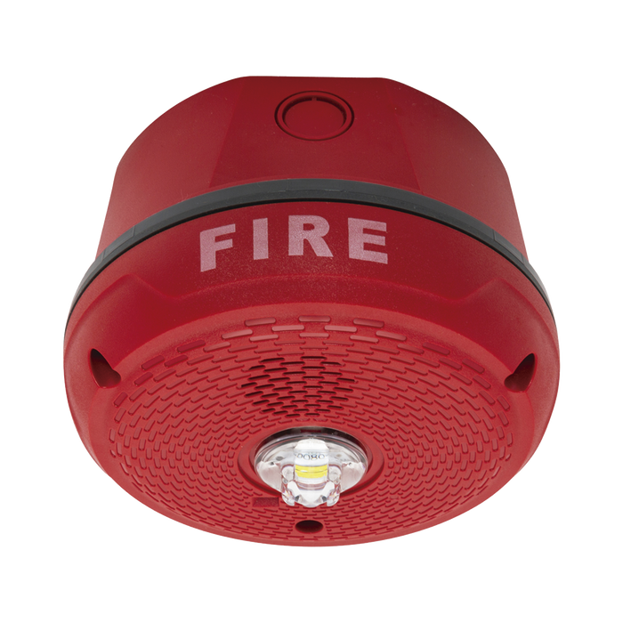 Sirena con Lámpara LED Estroboscópica / Montaje en Techo / Nivel de Candelas Seleccionable / Color Rojo / Nuevo Diseño Moderno y Elegante / Menor Consumo de Corriente / Uso exterior