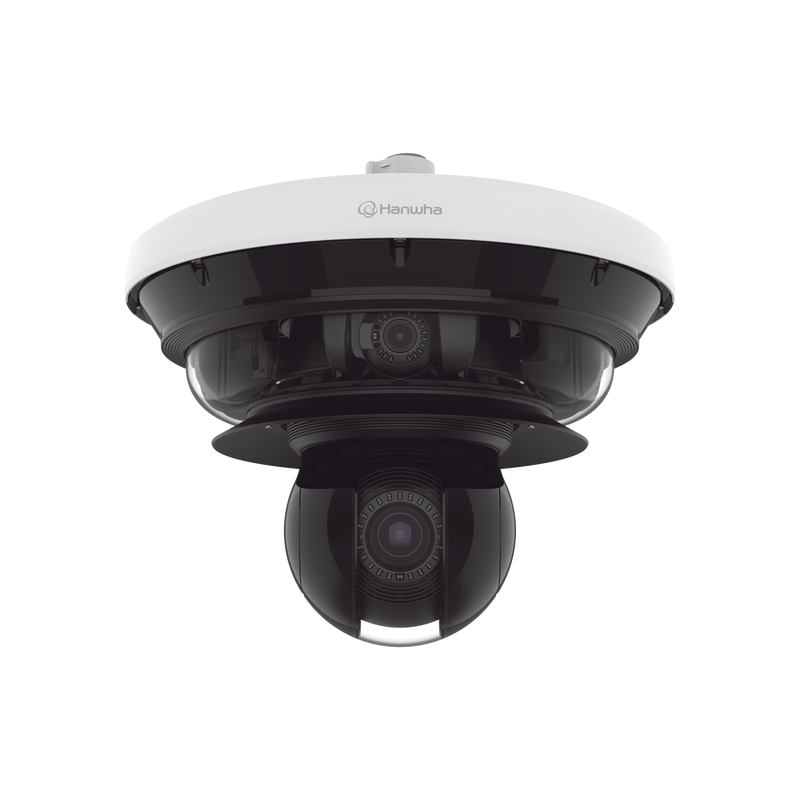 PNM-C34404RQPZ Cámara IP Multisensor 34MP (4 sensores 4K) con lentes motorizados / PTZ 2 MP 40X / Hasta 2 tarjetas MicroSD de 512GB / WDR de hasta 150dB / IP66 / IK10 / autoseguimiento / Inteligencia artificial para eventos