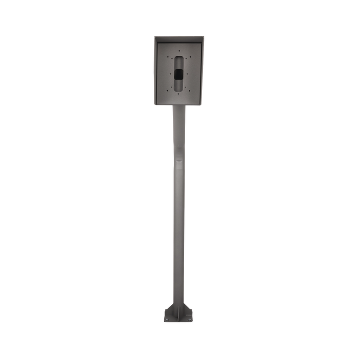 Poste y Cubierta industrial para montaje de Porteros IP Fanvil y Grandstream, altura de 1.2 metros, pintura electrostática color gris.