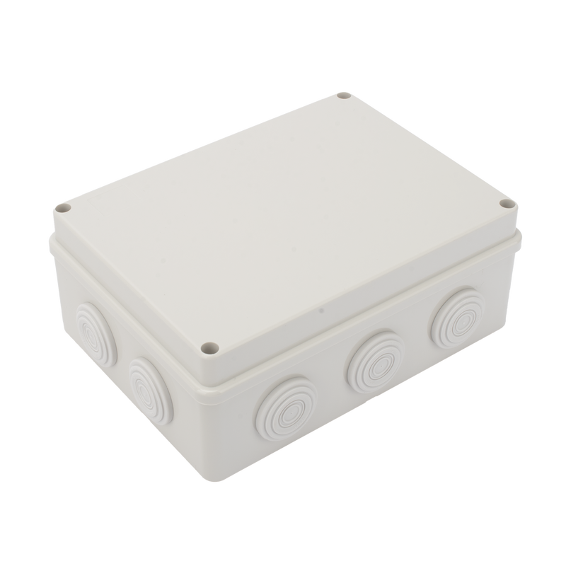 PST-1419-ER Caja Derivación-Conexión de Plástico (140 X 190 X 76 mm) con 10 Glándulas de Goma. Para Instalaciones Comerciales, Residenciales e Industriales. Incluye Tornillería para su Tapa. Funciona También como Registro.