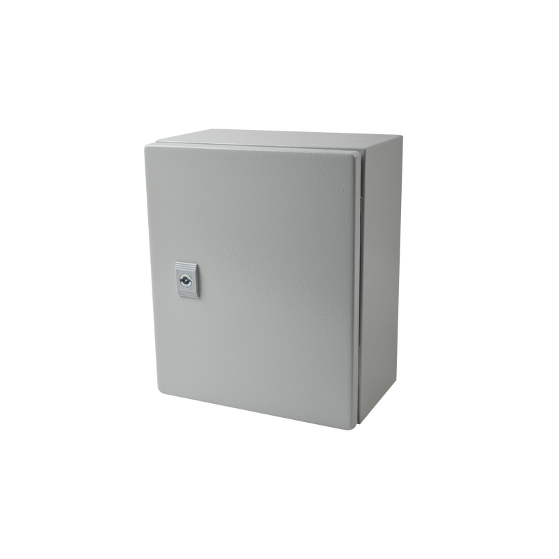 PST-2530-15A Gabinete de Acero IP66 Uso en Intemperie (250 x 300 x 150 mm) con Placa Trasera Interior Metálica y Compuerta Inferior Atornillable (Incluye Chapa y Llave T).