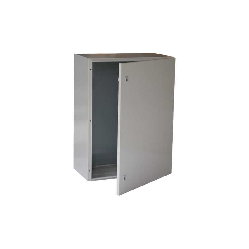 PST-6080-30A Gabinete de Acero IP66 Uso en Intemperie (600 x 800 x 300 mm) con Placa Trasera Interior Metálica y Compuerta Inferior Atornillable (Incluye Chapa y Llave T).