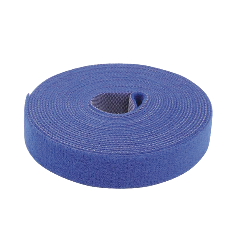 PST-C05-001-BLU Cinta de Contacto Autoadherente Color Azul / 1.6 cm x 25 metros / Espalda con Espalda (Gancho y Bucle)