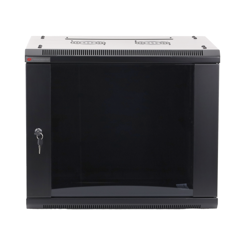 PSTC-09-645-BDG Gabinete PRECISION, Con Puerta de Cristal Templado, de 19in, 9UR, 450mm de Profundidad, Color Negro