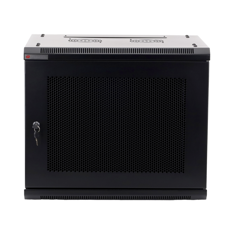 PSTC-09-645BDP Gabinete PRECISION, Con Puerta Perforada, de 19in, 9UR, 450mm de Profundidad, Color Negro