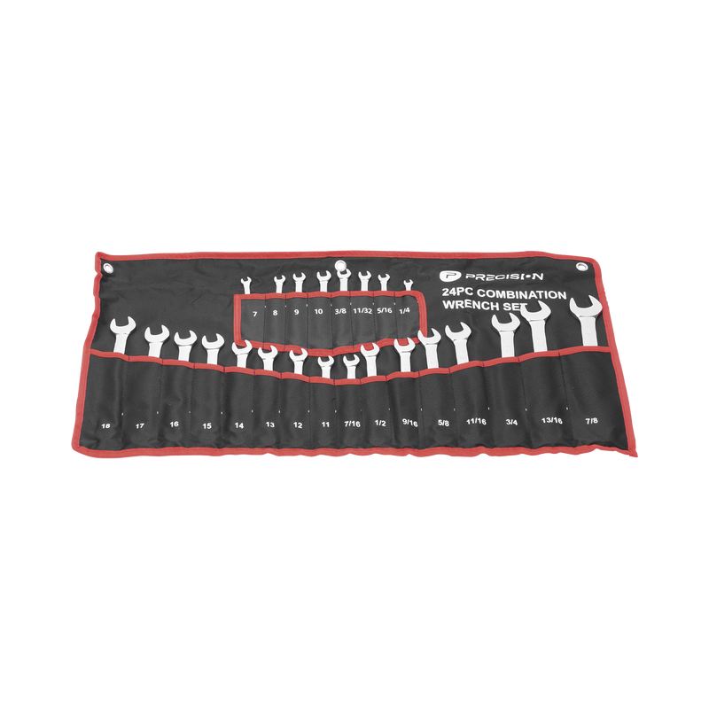 PST-H030-02 Juego de 24 Llaves Combinadas Métricas e Inglesas con Estuche.