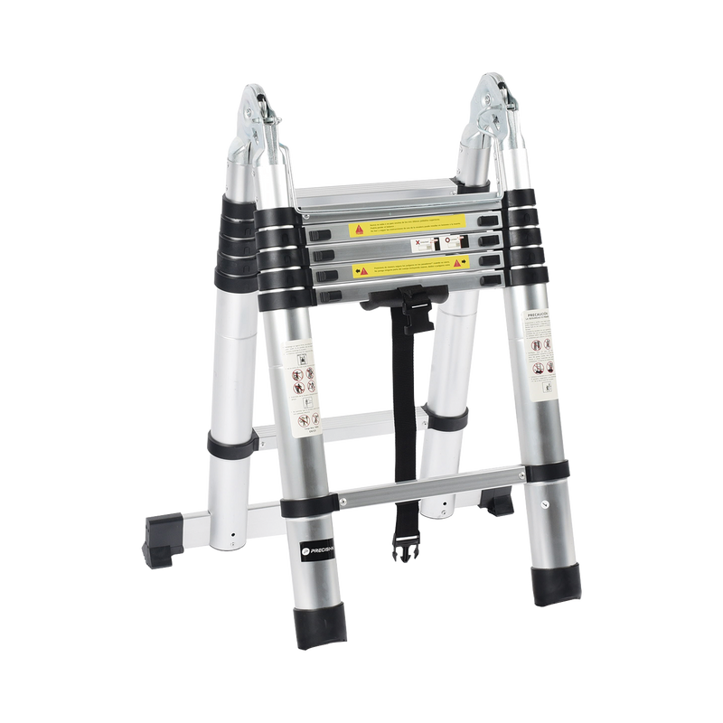 PST-H10-002 Escalera Telescópica de Aluminio Tipo Tijera de 1.9 + 1.9 Metros de Altura