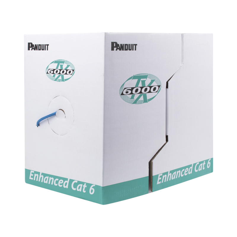 Bobina de Cable UTP 305 m. de Cobre, TX6000? PanNet, Reelex, Azul, Categoría 6 Mejorado (23 AWG), PVC (CMR, Riser), de 4 pares