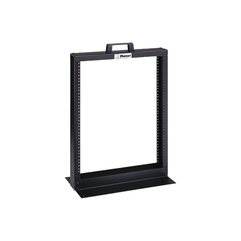 Rack de Dos Postes Estándar de 19 in, Rieles Numerados y Roscados #12-24, Fabricado en Aluminio, 13 Unidades de Rack, Color Negro