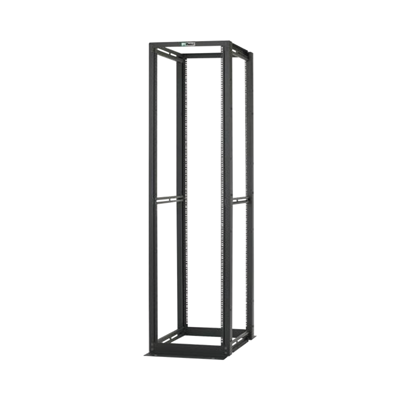 Rack de Cuatro Postes Estándar de 19, Rieles Numerados y Roscados #12-24, Profundidad Máxima de 30 in, 45 Unidades de Rack, Color Negro