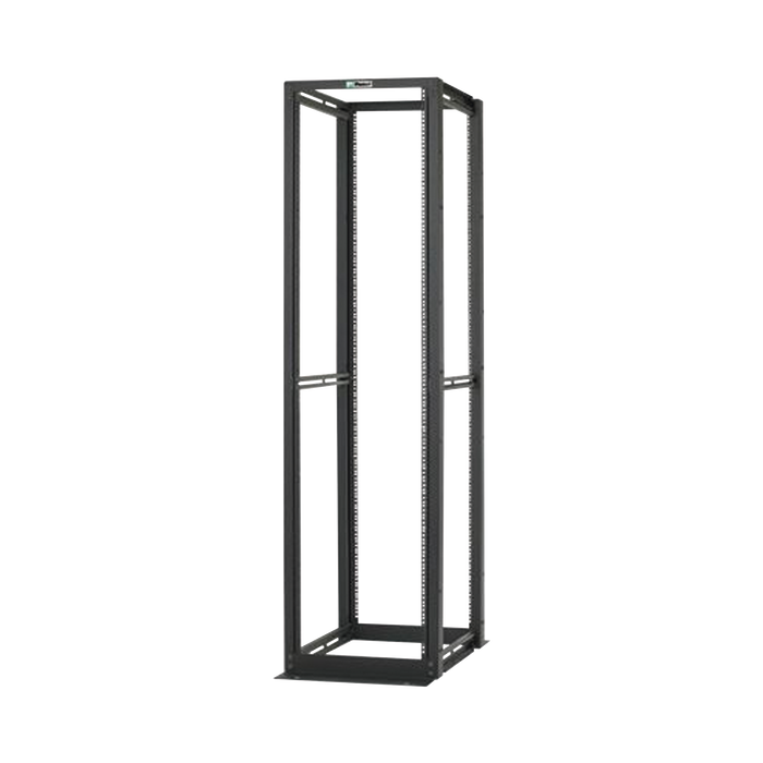 Rack de Cuatro Postes Estándar de 19, Rieles Numerados y Roscados #12-24, Profundidad Máxima de 30 in, 45 Unidades de Rack, Color Negro