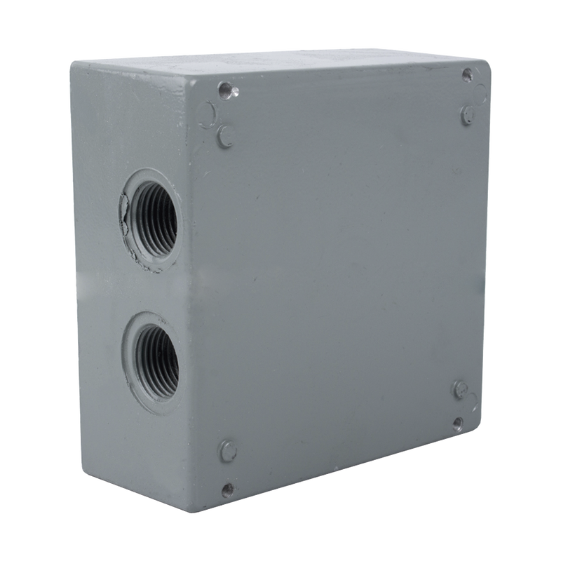 Caja Condulet Cuadrada de 3/4 (19.05 mm) con 4 bocas a prueba de intemperie.
