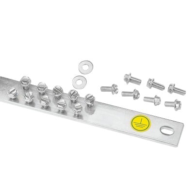 RGRB19U Barra de Conexión a Tierra, Para Rack de 19, Con 20 Orificios Para Conexión Rápida de Equipos, Incluye 20 Tornillos # 12-24 x 1/2 Instalados