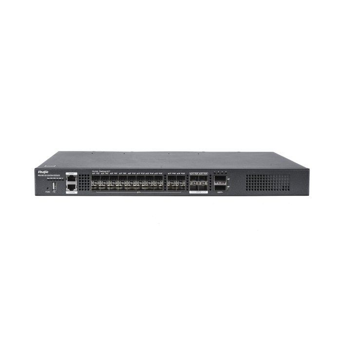 Switch distribución de fibra hasta 23 Tbps de Capacidad, 20 puertos SFP+ 10G, 4 Puertos SFP28 25G y 2 puertos QSFP+ 40G