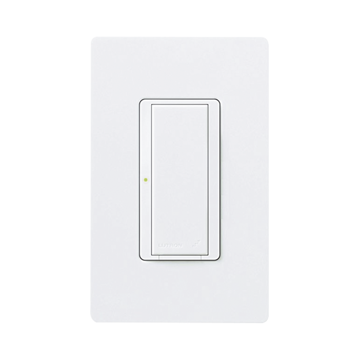 (RadioRA2) Switch on/off RRD-8S-DV-WH de doble voltaje, un solo polo 120V/, 8A/, 1/10HP 3A en motores, apaga y enciende iluminación ó motor, NO requiere cable neutro.