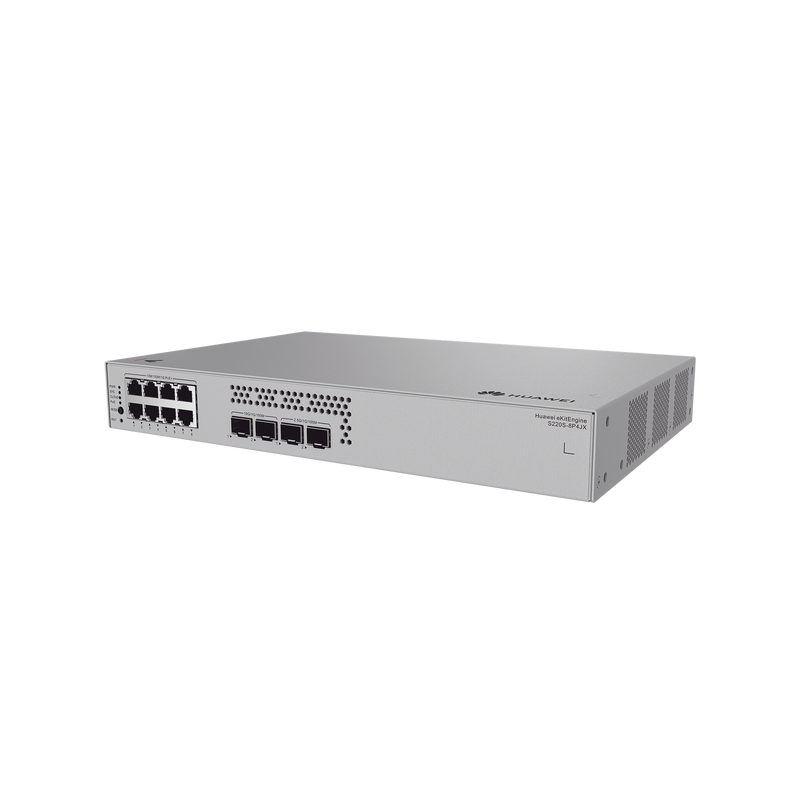 S220S-8P4JX Switch de Acceso eKit Administrable / Capa 2 / 8 Puertos PoE+ Gigabit + 2 SFP + 2 SFP+ / PoE Perpetuo / Presupuesto PoE 128 W / Sin licenciamiento