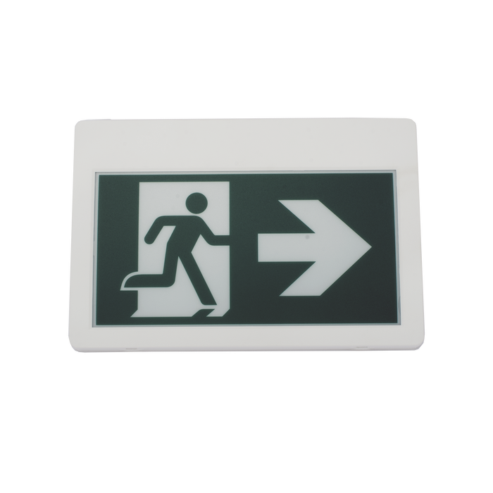 Letrero LED de Señalización de salida Hombre Corriendo/ Alto brillo / Uso en pared, lateral o techo / Batería de Respaldo Incluida con hasta 120 minutos de duracion
