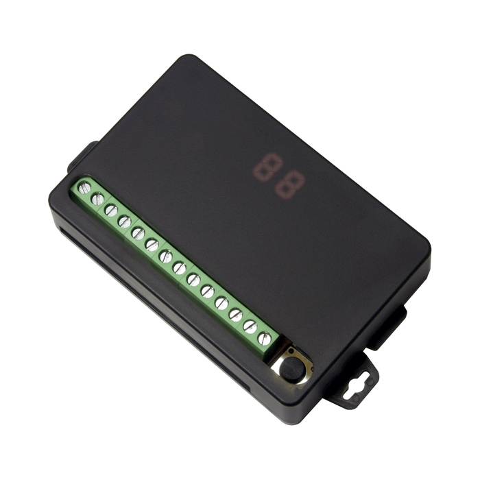 Receptor RF de 4 Canales / Alcance Hasta 150 Metros o 300 Metros con Antena (Opcional) / Pulso Temporizado 0.5-99 Segundos o 1-99 Minutos